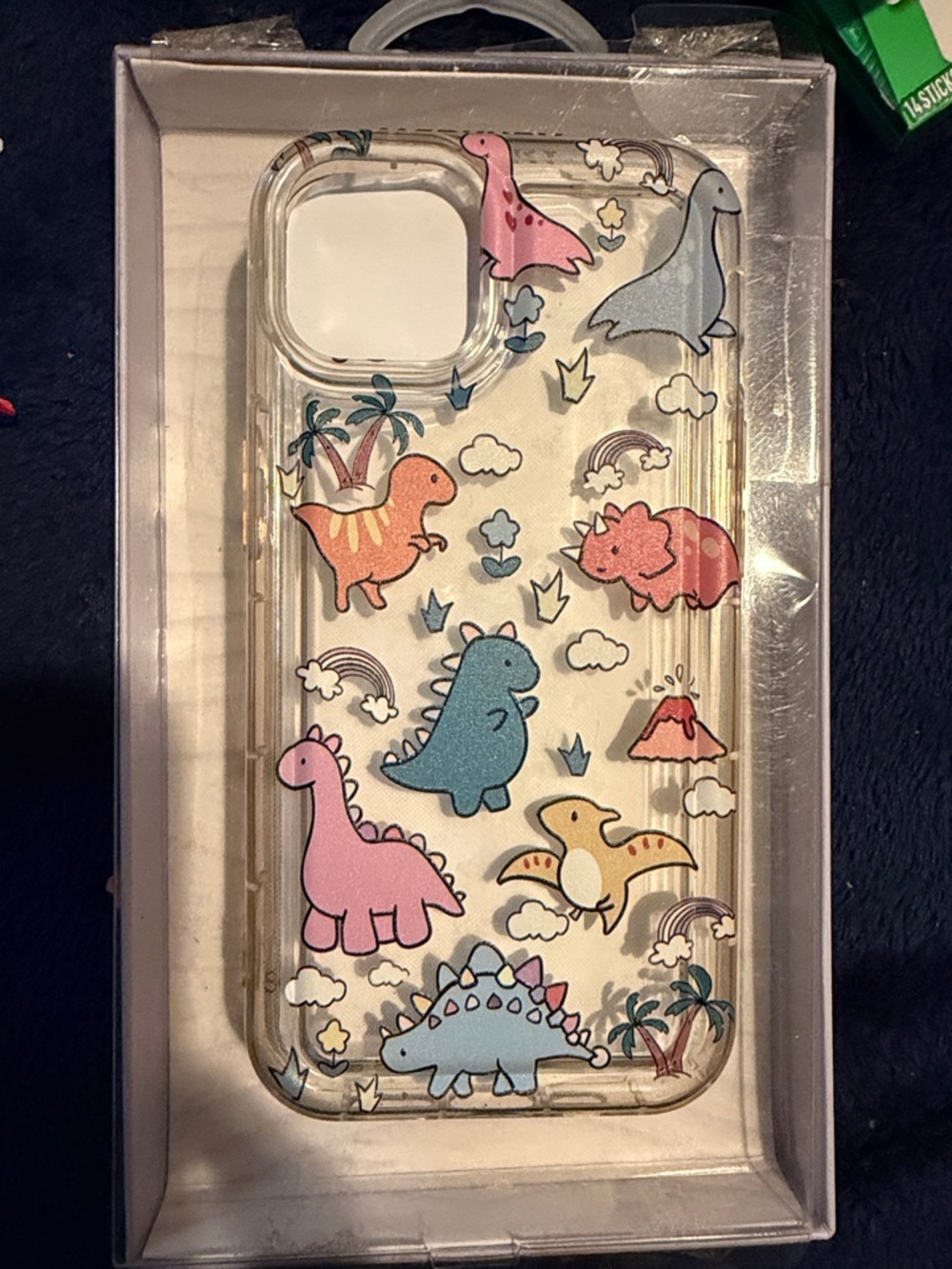Cute Multicolor Dinosaur Phone Case - Clear Protective Case for iPhone 13